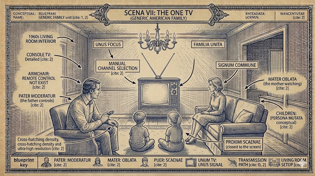 Scena VII: The One TV — A family united around a single screen