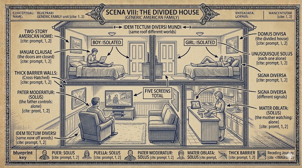 Scena VIII: The Divided House — Same roof, different worlds