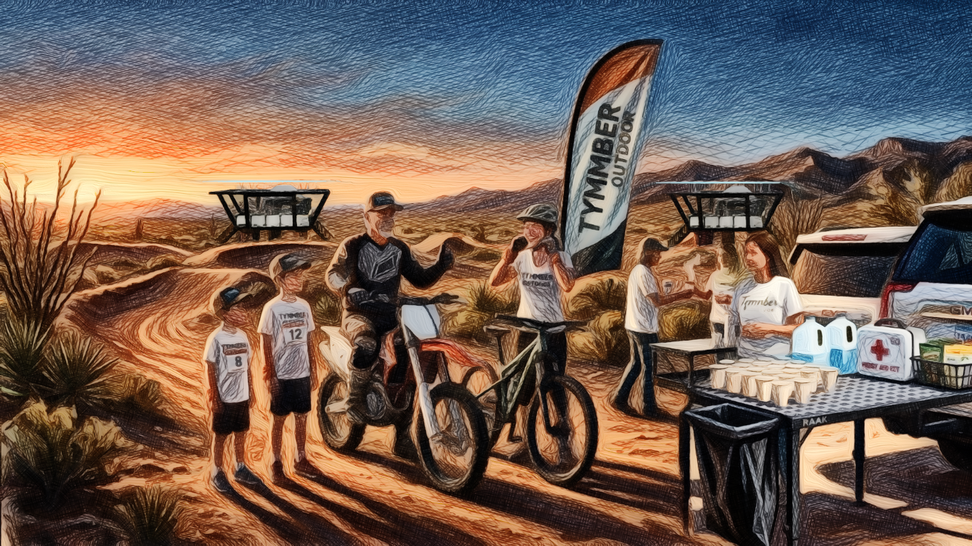 Tymmber Adventur · Family Personal Best · Pre-race at sunset · T or C terrain