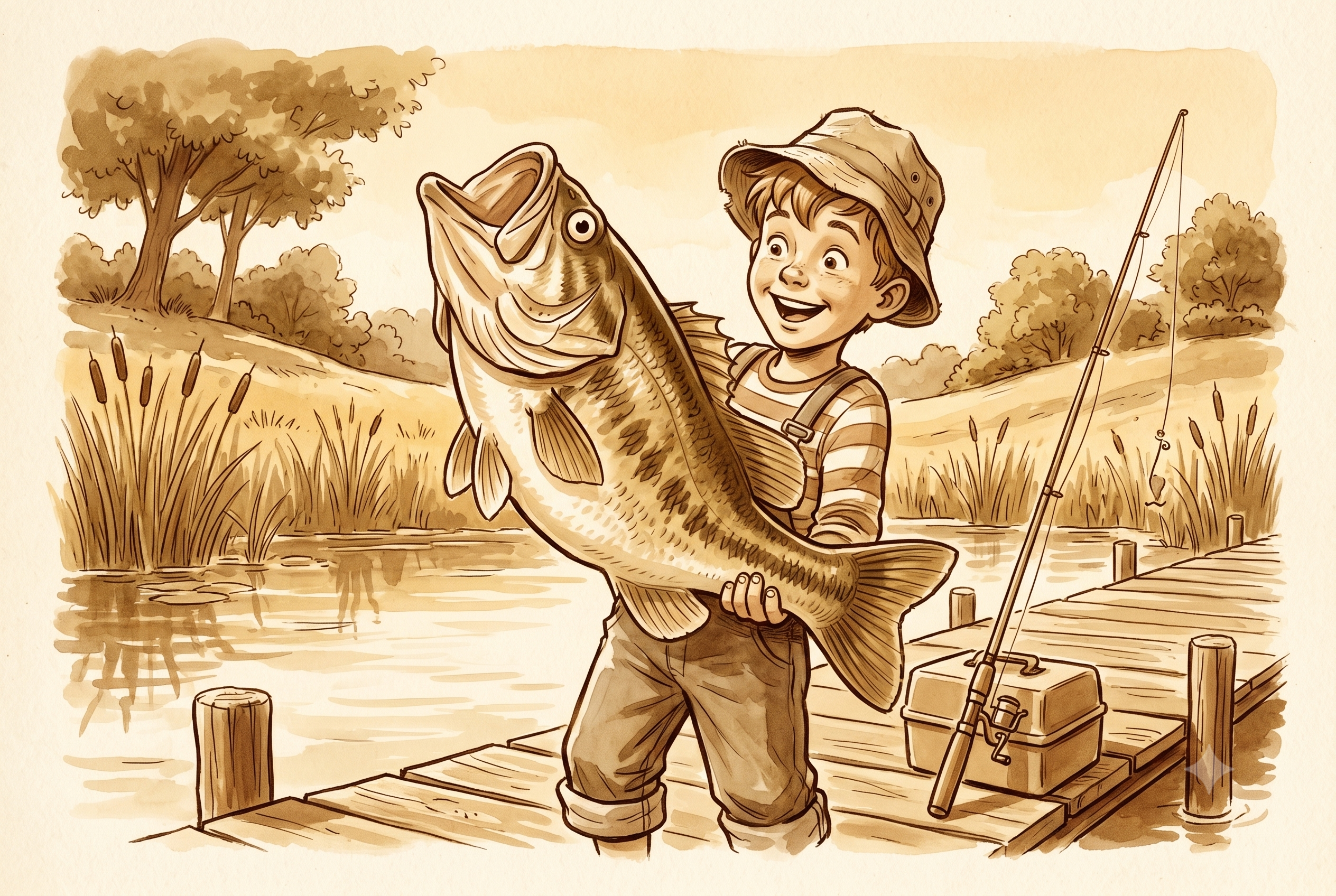 Kids Corner — young angler with big fish